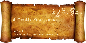 Éreth Zsuzsanna névjegykártya